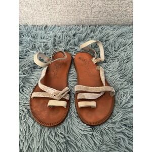 Free People Womens Brown Beach Walking Outdoor Strappy Thong Flat Sandals SIZE 7